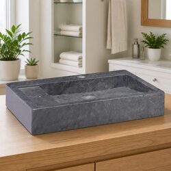 Modern Black Marble Vessel Sink for Elegant Spaces