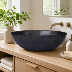 Elevate Your Bathroom with Black Marble Sink 53x40x15 cm