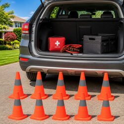 Pop-up Traffic Cones 10 Pcs 42 cm High Visibility Safety Warning Roadside