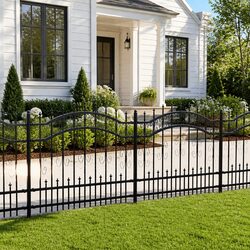 Decorative Outdoor Steel Fence Panel with Spear Top