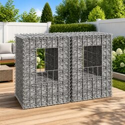 Stylish Gabion Basket Posts for Garden & Patio - 2 pcs