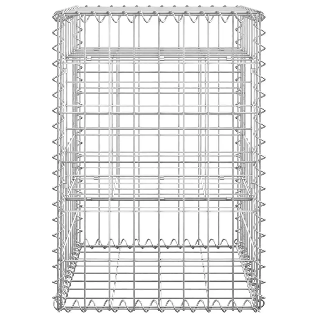 Gabion Basket Posts 40x40x60 cm Iron Garden Fence Patio Decoration 2 Piece