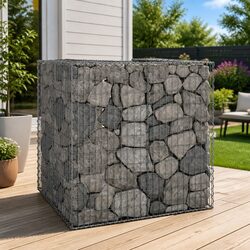 Enhance Your Patio with a Gabion Wall Waste Bin