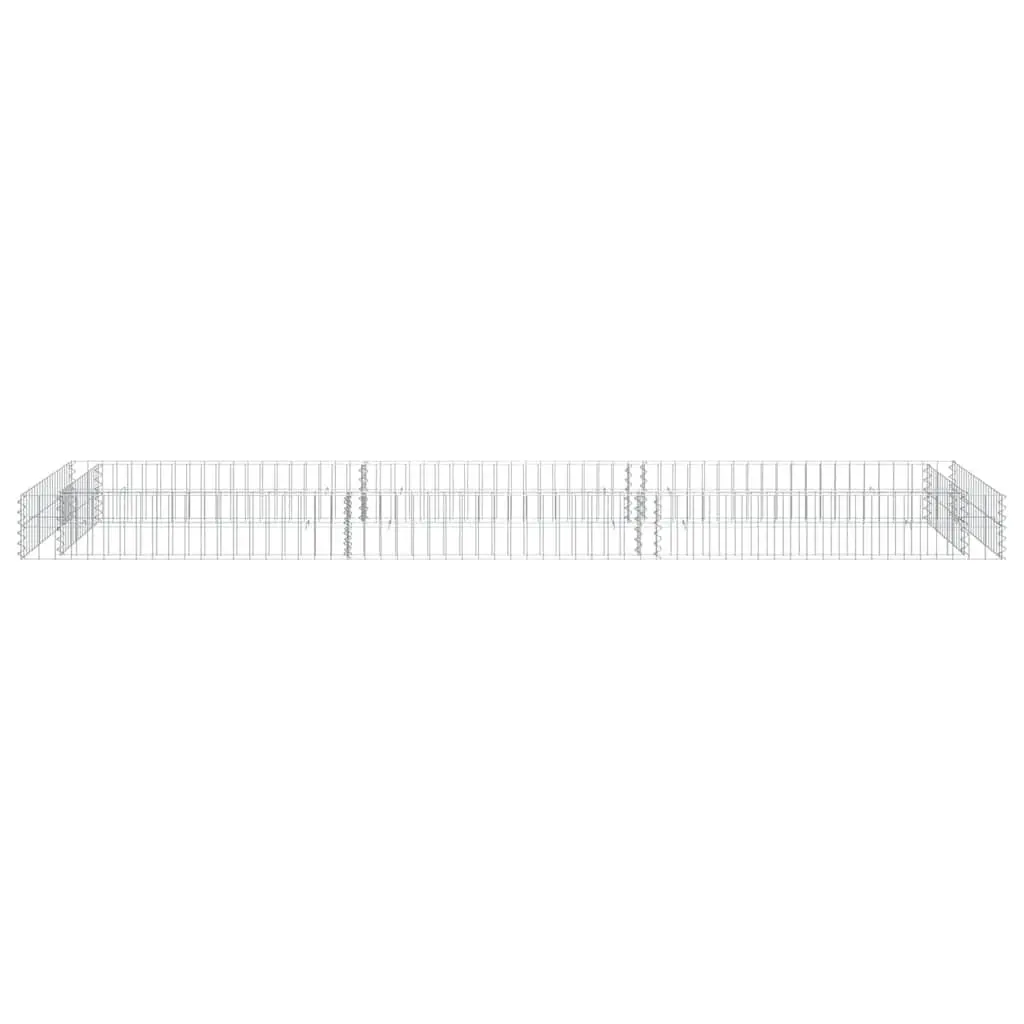 Gabion Raised Bed 300x100x20 cm Galvanised Steel Garden Planter Border Mesh