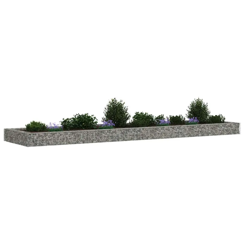 Gabion Raised Bed 400x100x20cm Galvanised Steel Garden Planter Silver