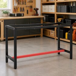 Work Bench Frame Heavy Duty Metal Table Legs Base Support Structure Matte Black