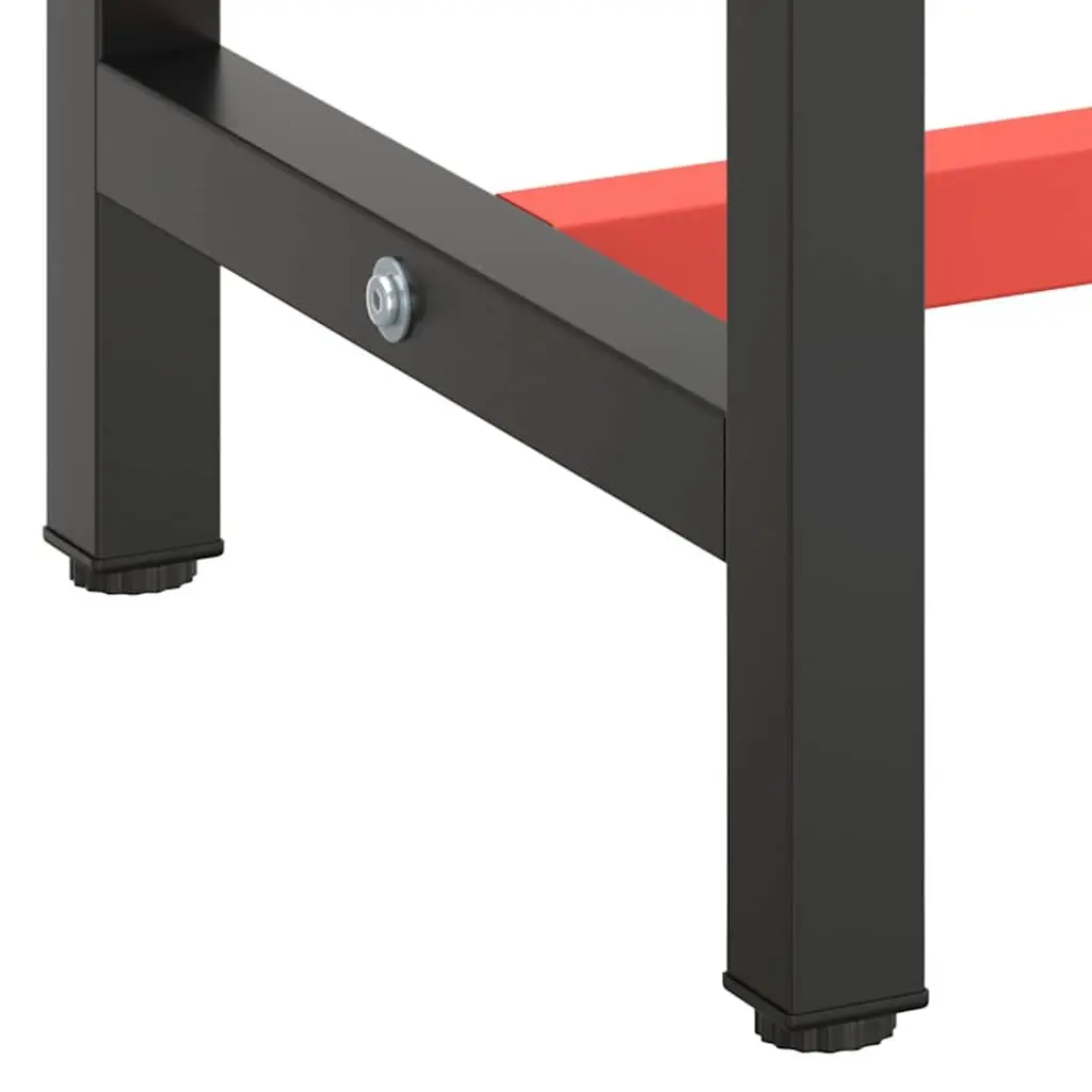 Heavy Duty Metal Workbench Frame Powder Coated Black with Reinforced Support Bars 190 x 50 x 79 cm