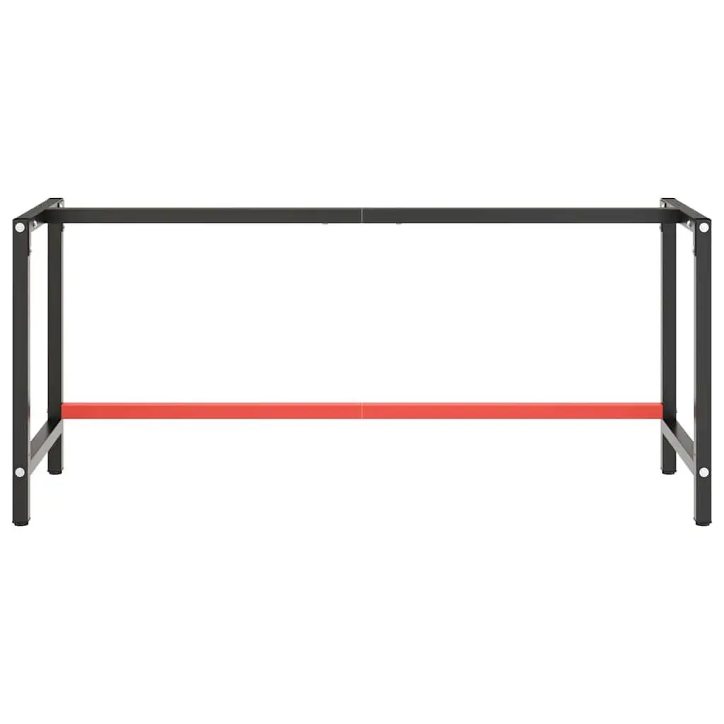 Metal Work Bench Frame 180x57x79cm Heavy Duty Powder Coated Matte Black