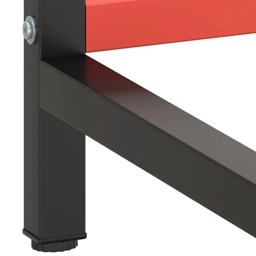 Metal Work Bench Frame 180x57x79cm Heavy Duty Powder Coated Matte Black