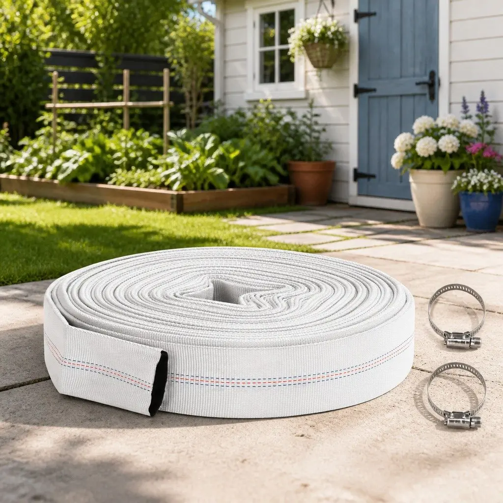 Fire Hose 30m Flexible Lay Flat PVC Reinforced for High Pressure Water Transport