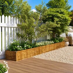 Stylish Corten Steel Raised Garden Bed 482x50x36 cm