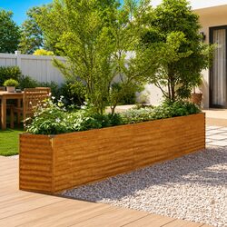 Transform Your Outdoor Space with a Corten Steel Planter 482x50x69cm