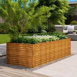 Outdoor Brown Flower Box Planter 290x100x69 cm