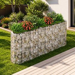 Enhance Your Garden with a Silver Galvanised Iron Gabion Bed