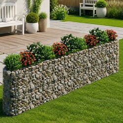 Enhance Your Garden Aesthetics with Gabion Raised Bed 400x50x100 cm