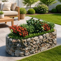 Galvanised Iron Gabion Raised Bed Garden Planter Border Flower Box 200x100x50cm
