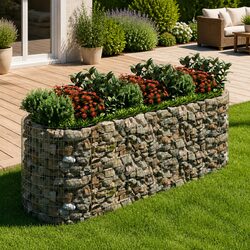 Elegant Gabion Planter for Garden Spaces 300x100x100cm