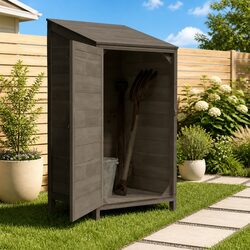 Garden Shed Anthracite Outdoor Storage Wooden Structure Backyard Tool House