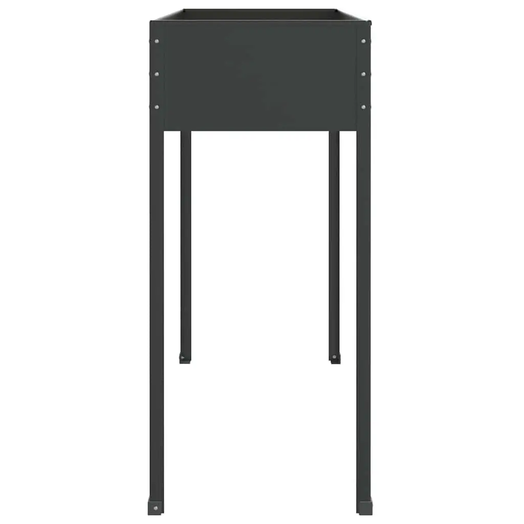 Garden Planter Raised Bed Anthracite High Feet Galvanised Steel Weather Resistant Outdoor Pot for Flowers Vegetables