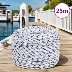 Boat Rope White 6mm 25m Marine Sailing Rigging Dock Line Braided Coil