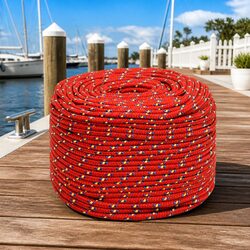 Boat Rope Red 8mm 50m Polypropylene Marine Dock Line Sailing Rigging Coil