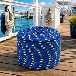 Boat Rope Blue 12mm 25m Polypropylene Braided Marine Dock Line Sailing Rigging