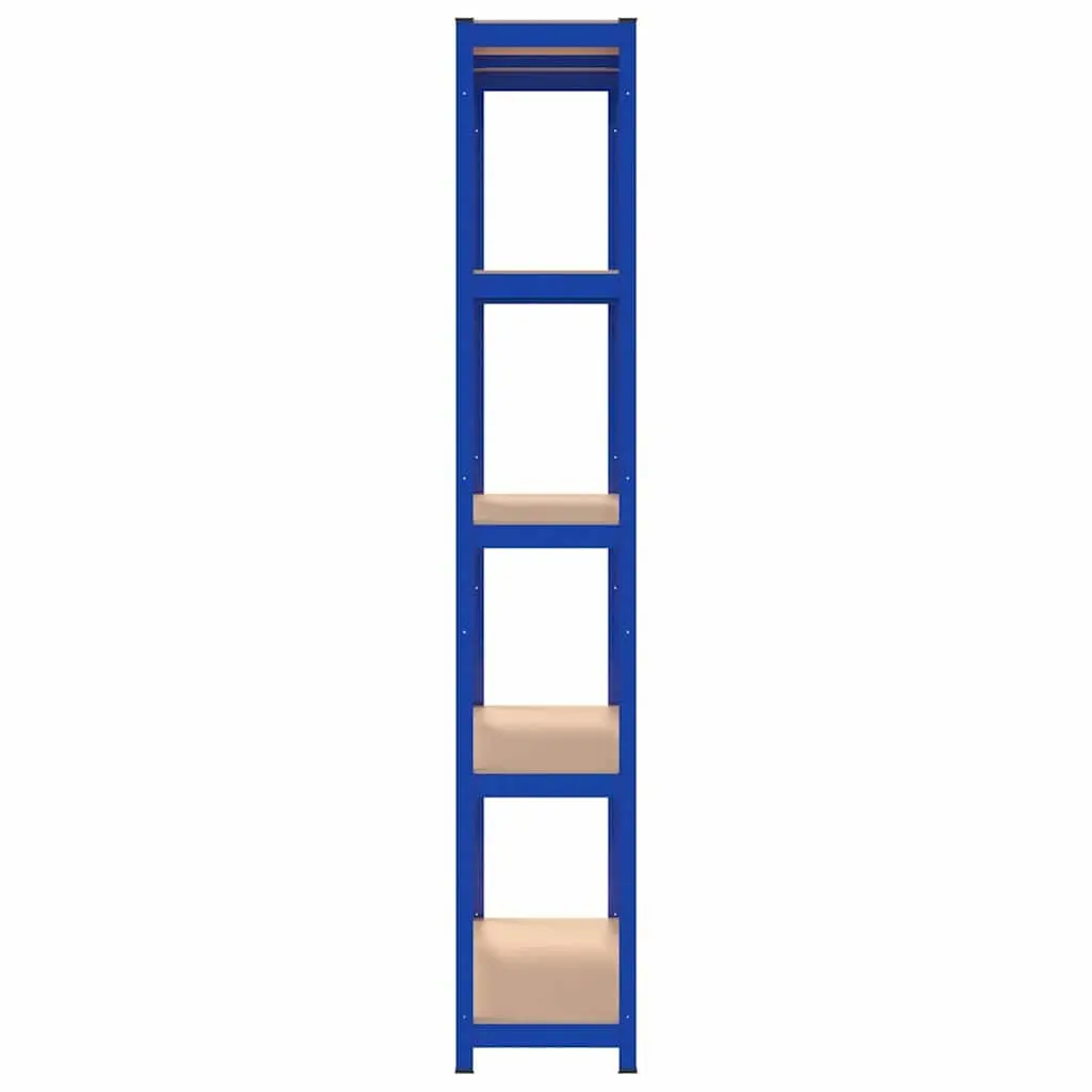 Industrial Storage Shelves 5-Layer Blue Steel Engineered Wood Boltless 3 Piece