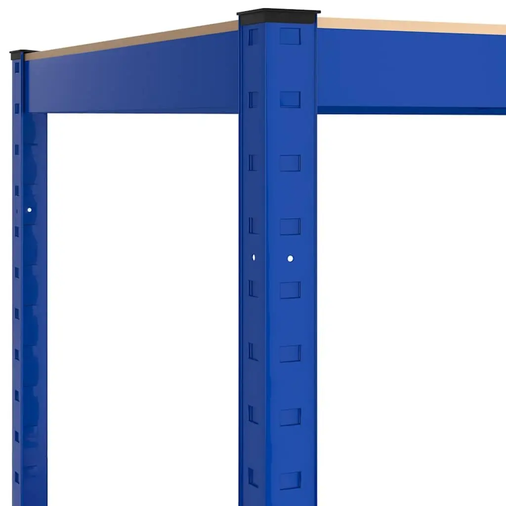 Industrial Storage Shelves 5-Layer Blue Steel Engineered Wood Boltless 3 Piece