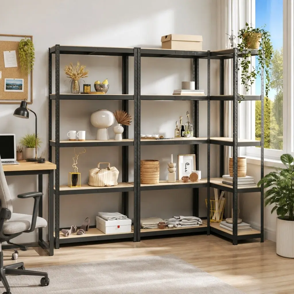 Industrial Storage Shelves 5 Layer Anthracite Steel Heavy Duty Adjustable Shelving Unit