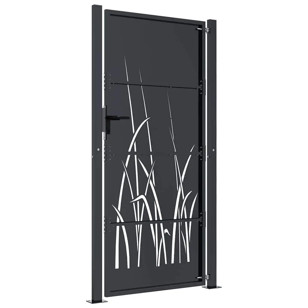 Garden Gate Anthracite 100x200cm Steel Laser-Cut Design Lockable Entry Fence