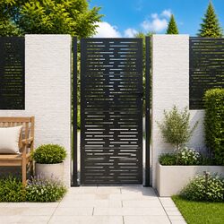 Stylish 100x200 cm Anthracite Steel Garden Gate for Your Outdoor Space