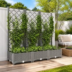 Elevate Your Space with This Grey Garden Planter