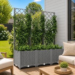 Elevate Your Outdoor Space with Grey Garden Planter and Trellis