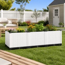 Outdoor Raised Garden Bed 120x40x38cm in Grey