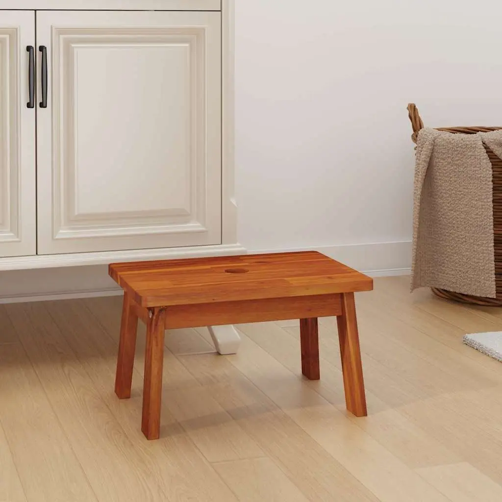 Step Stool 38x26x22cm Solid Acacia Wood Brown Multi-Purpose Footrest for Kitchen Bedroom