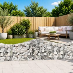 Decorative Arched Gabion Basket 200x30x60/80 cm for Gardens