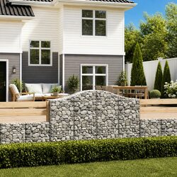 Arched Gabion Basket Garden Barrier Retaining Wall Decorative Outdoor Planter