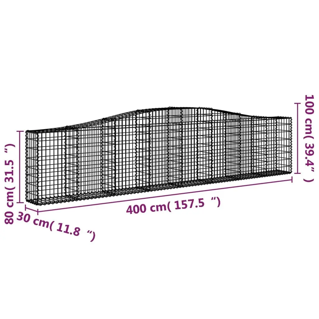 Arched Gabion Basket Garden Barrier Retaining Wall Decorative Outdoor Galvanised
