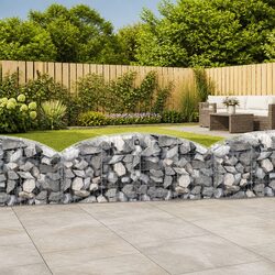 Arched Gabion Basket 200x50x60/80cm Garden Barrier Retaining Wall Decorative