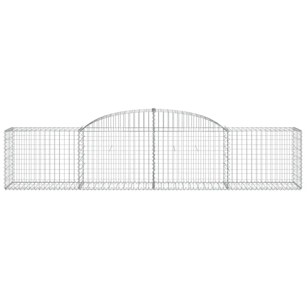 Arched Gabion Basket Garden Barrier 300 x 50 x 60/80 cm Decorative Outdoor Retaining Wall Galvanised Iron Construction