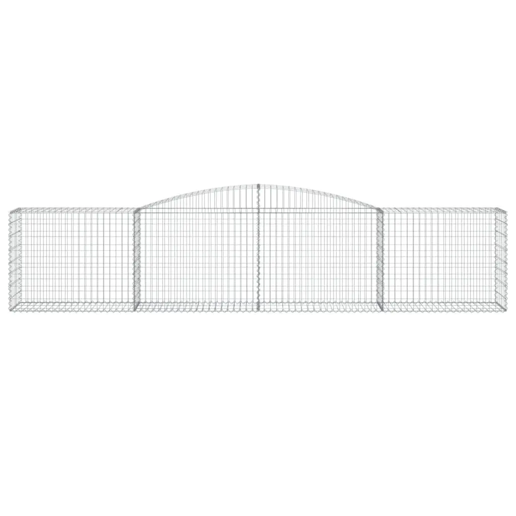 Arched Gabion Basket 400x50x80/100 cm Decorative Garden Barrier Retaining Wall Outdoor