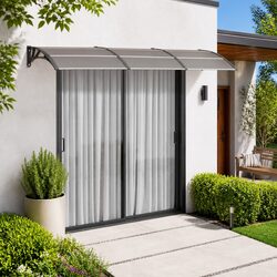 Enhance Your Entrance with a 300x100 cm Black Door Canopy