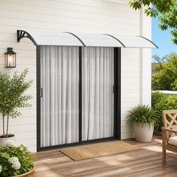 Stylish Black Awning 300x75 cm for Enhanced Doorway Protection