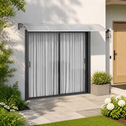 Polycarbonate Door Canopy Grey 350x100 cm Awning