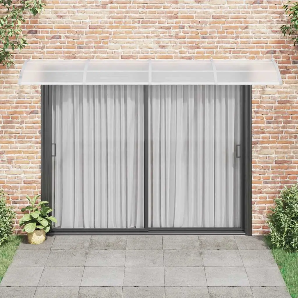 Door Canopy 350x100 cm Grey Polycarbonate Awning Weather Shield