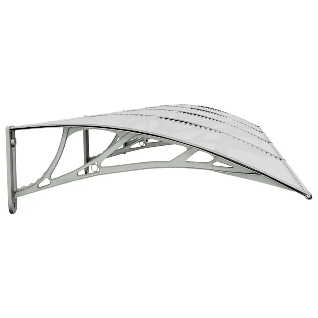 Door Canopy 400x75 cm Grey Polycarbonate Weather Protection Awning