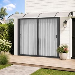 Stylish 400x100cm Black Canopy Awning for Your Entrance