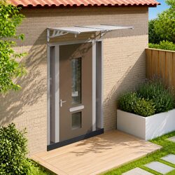 Enhance Your Entryway with a Grey Transparent Door Canopy 152.5x90 cm