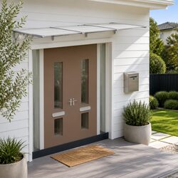 Elevate Your Entryway with a Grey Transparent Door Canopy