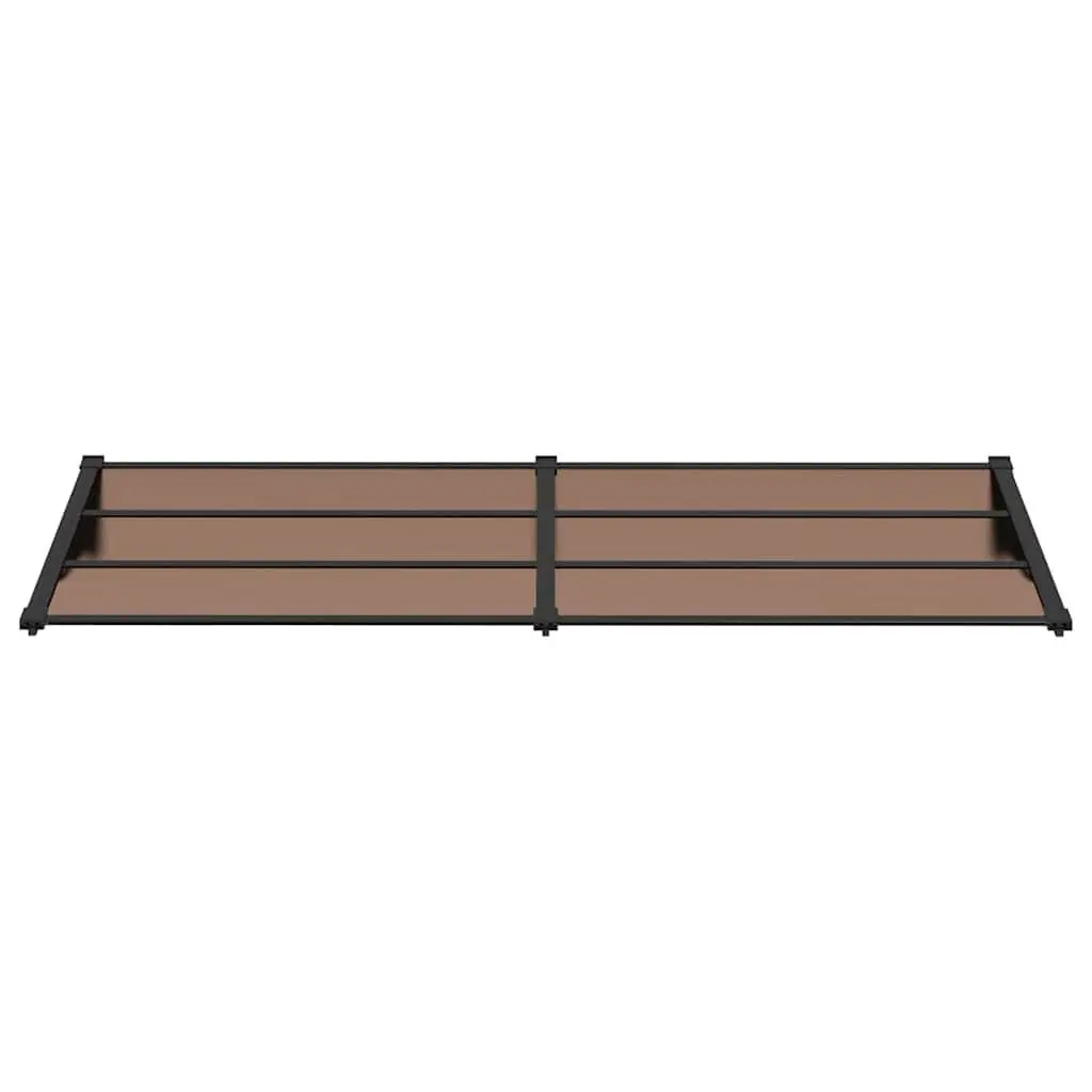 Door Canopy 239x90cm Polycarbonate Black Weather Protection Shelter